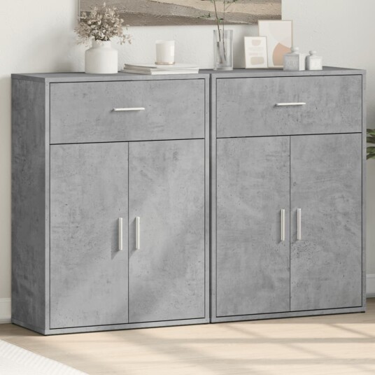 Skjenker 2 betonggrå 60x30x84 cm konstruert tre
