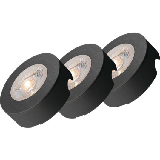 Namron skapbelysning LED 3x3W matt sort - 3222260
