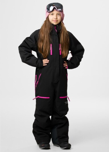 Swedemount Cervinia Skisuit Jr Black/ Fresh Pink 150 Vinteroverall