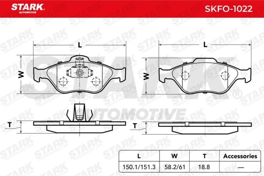 Bremseklosser STARK SKFO 1022