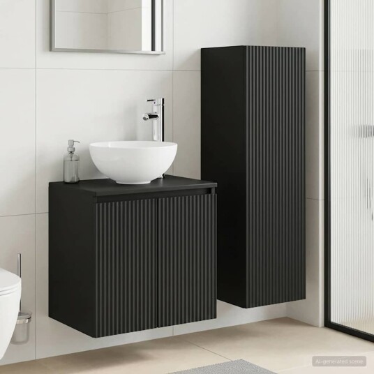 vidaXL Baderomsinnredningssett 2 stk. Svart 33 x 34,5 x 100 cm