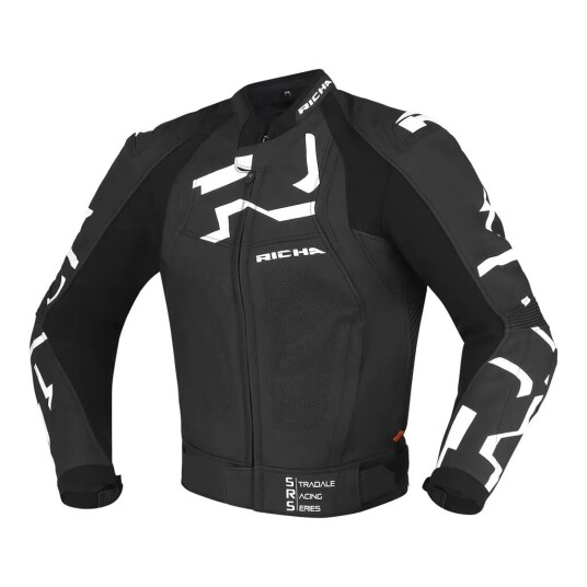 Richa Stradale Skinnjakke Svart/Hvit XL
