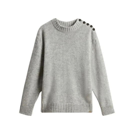 Woolrich Dame Strikkevarer Grå L Woolrich Dame Strikkevarer Grå L
