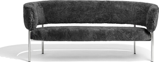 Møbel Copenhagen Font Sofa Saueull Grå/Polert Stålunderstell