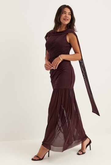Bubbleroom Occasion Scarf Mesh Ankle Dress