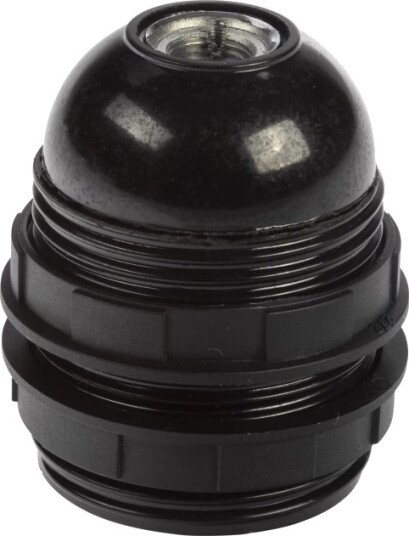 Nordic Quality Lampsockel E27 med lampskärmsring Svart