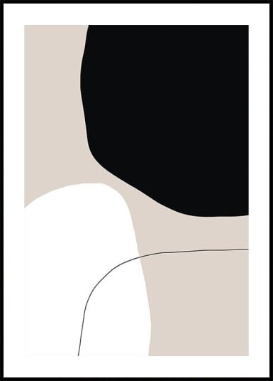 Monochrome Shapes Poster Plakat / 21x30cm