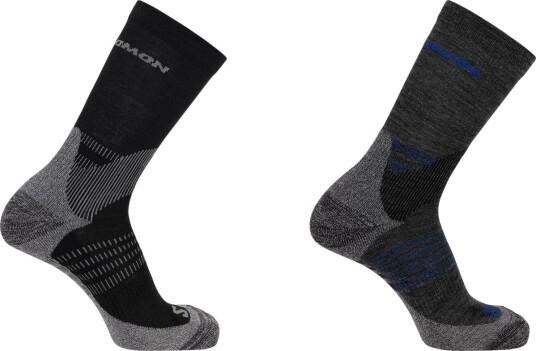 Salomon X Ultra Access Crew 2 Pack Merinoull Tursokker Grå 36 38