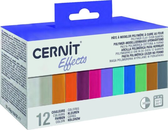Cernit Effects Modellerleire Sett 12x25 g 12 Farger