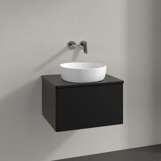 Villeroy & Boch Antao Servantskap med 1 skuff 60x50x36 cm m/lys Sort Matt Villeroy & Boch Antao Servantskap med 1 skuff 60x50x36 cm m/lys Sort Matt