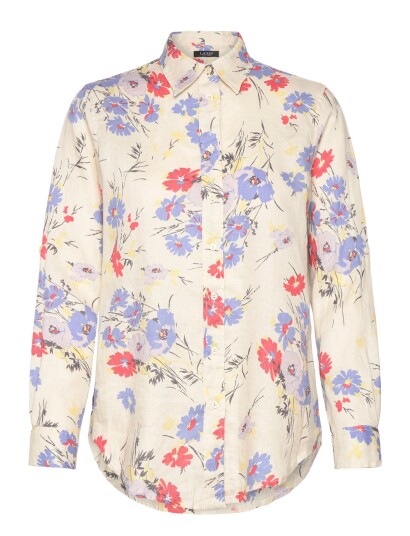 Lauren Ralph Lauren Tissue Linen Wvn Shirt Blue XS