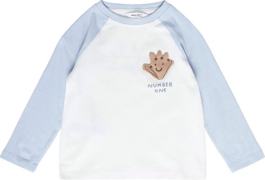 Mango Contrast Raglan T Shirt LT PASTEL BLUE 92