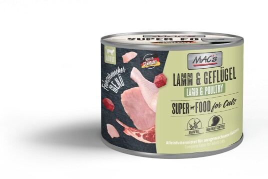 Mac'S Super Food For Cats Gourmet Lam Og Fjørfe Våtfôr 200G