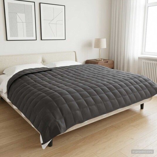 vidaXL Vektet Teppe Antrasitt 220 x 260 cm 15 kg 100% Bomull 205T