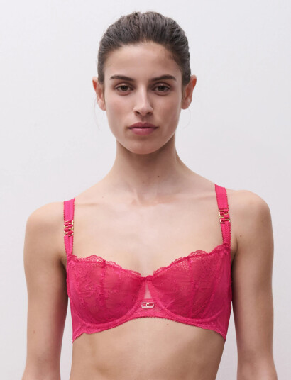 CHANTELLE Muse Halfcup Balconette Bra Pink F x 75 CHANTELLE Muse Halfcup Balconette Bra Pink F x 75