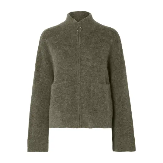 Selected Femme Sia Ras Long Sleeve Knit Zipper Cardigan Grønn XS Selected Femme Sia Ras Long Sleeve Knit Zipper Cardigan Grønn XS