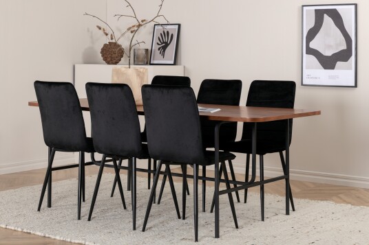 Venture Home Spisebord Uno med 6 stk Windu Lyx Spisestol