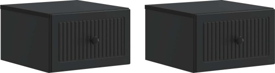  Vegghengt Nattbord 2 pcs Svart 33 x 34,5 x 20 cm Konstruert tre