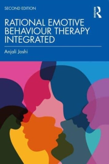 Rational Emotive Behaviour Therapy Integrated Rational Emotive Behaviour Therapy Integrated