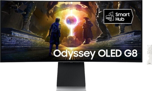 Samsung Odyssey G8 34" UWQHD OLED Gaming-Skjerm med 175Hz Sølv