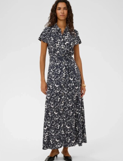 Soaked in Luxury Slarjana Maxi Dress Ss Navy S Soaked in Luxury Slarjana Maxi Dress Ss Navy S
