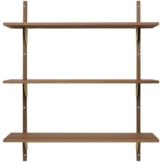 Ferm Living Sector Tripple Wide Hylle 87x102 cm Messing/Røkt Eik