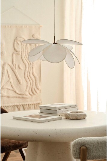 Ellos Home Taklampe Flower Brun