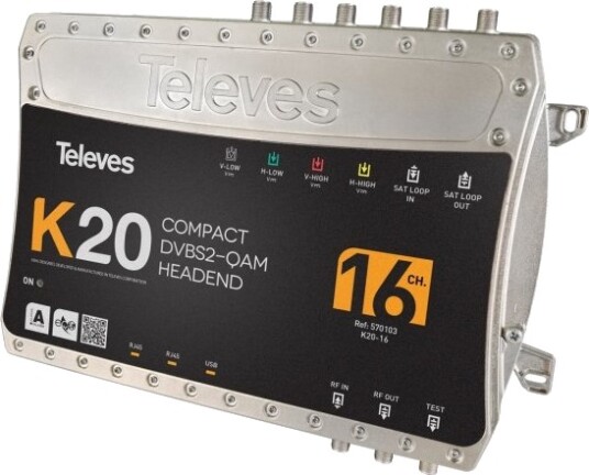 Televes K20-16 Kompakt Hodeend 16 Transpondere Dvb-S2" Qam (570103)