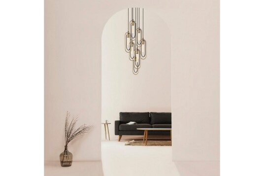 Taklampe Pindor Thre Svart / Gull Svart