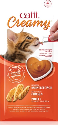 Catit Creamy Kylling 4x10g Kremet Kattegodbit
