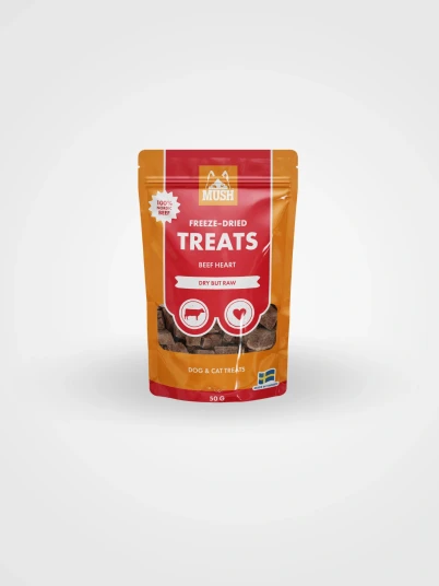 Mush Frysetørket Godbiter Storfehjerte 50 G