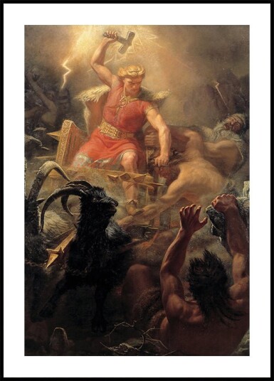 Thor"s Fight with the Giants by Mårten Eskil Winge Plakat Plakat / 21x30cm