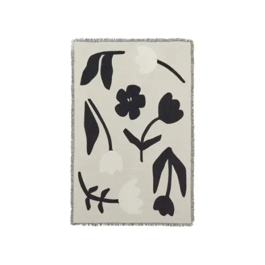 Broste Copenhagen Rosita pledd 130x180 cm Black off white Broste Copenhagen Rosita pledd 130x180 cm Black off white