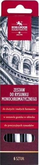Koh I Noor Tegnesett Monokrom 6 Deler
