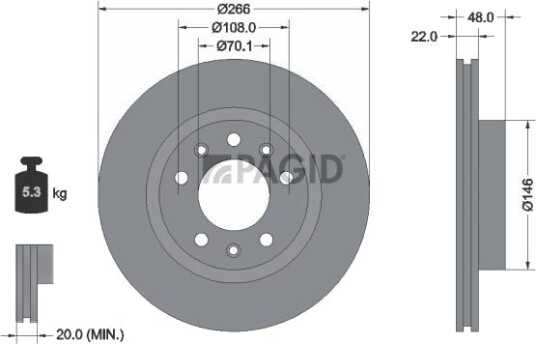 PAGID 55690NC Bremseskive
