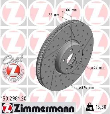 Bremseskive ZIMMERMANN 150.2981.20