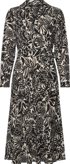 Lauren Ralph Lauren Floral Crepe Midi Dress - Black - 38