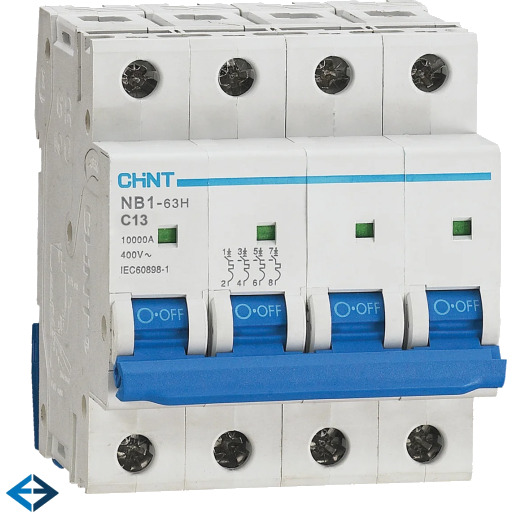 Chint Automatsikring Chint NB1-63H, C 13A 3P+N, 10kA