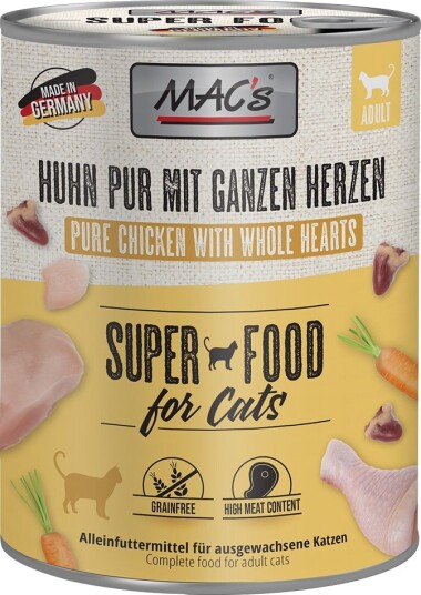 Mac´S Cat Kylling Pur Med Hele Fjærkrehjerter 6 X 800 G Mac´S Cat Kylling Pur Med Hele Fjærkrehjerter 6 X 800 G