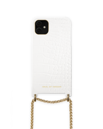 iDeal of Sweden Lilou Necklace Case White Croco Iphone 11/xr