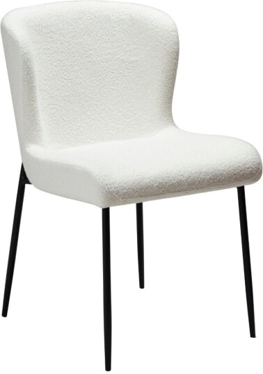 Glam Dan Form spisestuestoler bouclé hvit.
