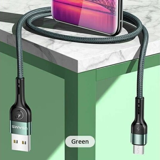 Usams Usb-A Til Microusb-Kabel 1 M Grønn 112226