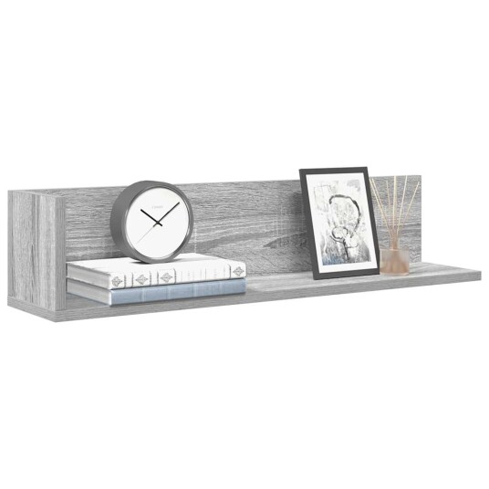  Vegghyller 2 stk grå sonoma 75x16,5x16,5 cm konstruert tre 8721158650672