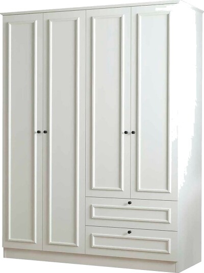 Hanah HomeGarderobeskap Linea 4 Doors LargeHvitGarderobeskap & klesskap