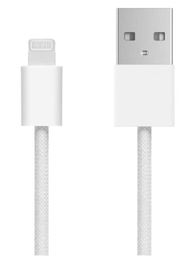 Linocell Flettet USB-A- til Lightning-kabel Hvit 0,5