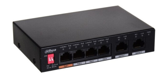 Dahua Technology Pfs3006-4Et-60, Uhåndtert, L2, Fast Ethernet (10/100), Strøm Over Ethernet (Poe), Kan Monteres På Vegg