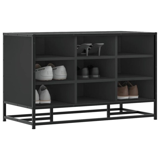 Skobenk svart 84x40x53,5 cm konstruert tre og metall 8721102842887 Skobenk svart 84x40x53,5 cm konstruert tre og metall 8721102842887