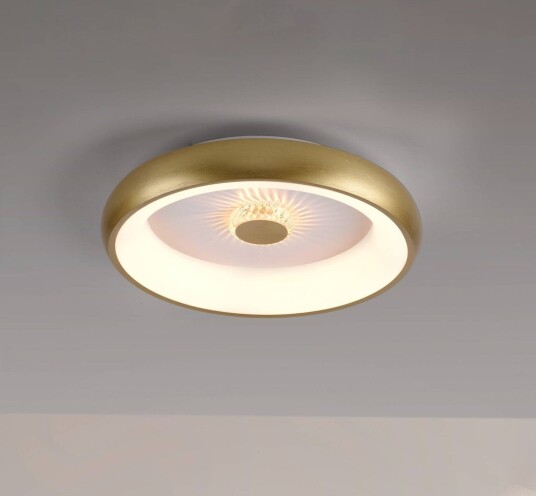 JUST LIGHT. GmbH LED-taklampe Vertigo, dimbar, Messing / gull, Stue / spisestue, Metall, Moderne