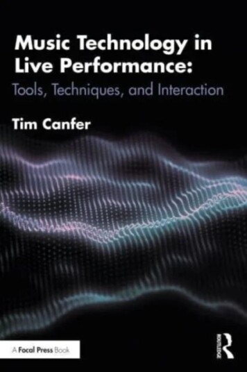 Music Technology In Live Performance Av Tim Canfer
