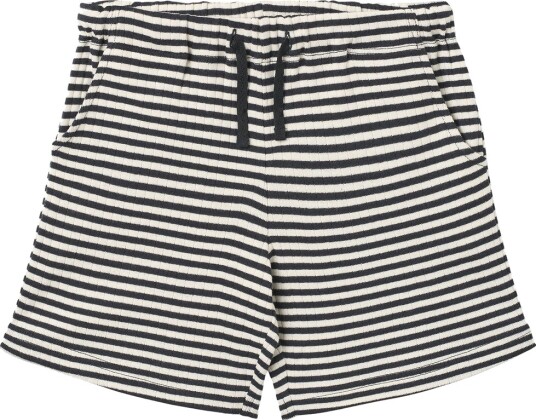 Wheat Shorts Rib Kalle Navy Rib Stripe Wheat 7 år 122 Shorts Blå Hvit